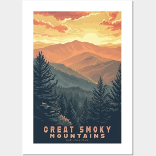 Great Smoky Mountains national park travel poster Posters and Art